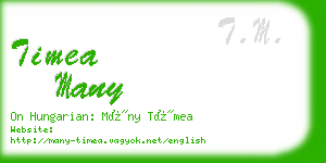 timea many business card